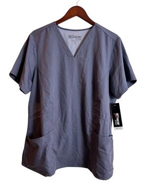 NEW Grey's Anatomy by Barco Granite V Neck Women's Scrub Top Plus Size 2XL Nurse